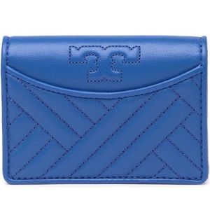 ALEXA FOLDING LEATHER WALLET BLUE NWOT